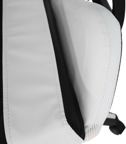 Irodai/gamer szék RGB LED világítással, fekete/fehér, JOVELA