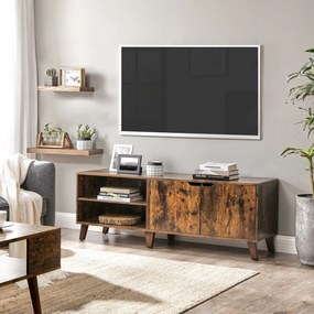 TV szekrény két ajtós, polcokkal, rusztikus barna 140x40x45cm