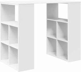 vidaXL Asztal polcokkal tárolóval Fehér 90 x 50 x 75 cm Faanyag