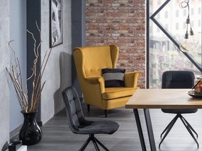Fotel füles,  mustár bársony / wenge, LORD VELVET