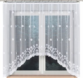 Fehér kész függöny jacquard kész függöny virágokkal 160x330 ív