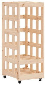 fehér tömör fenyőfa rönktároló kerekekkel 40x49x110 cm