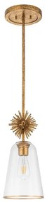 Quoizel STARING-MP-DG-CLEAR-Csillár rúdon STARING 1xE27/40W/230V átm. 18,4 cm arany/átlátszó
