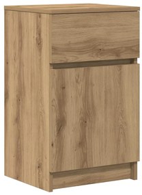 kézműves tölgy színű szerelt fa éjjeliszekrény 39x35x65 cm