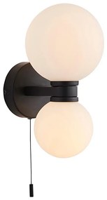 Endon 93523 - Fürdőszobai fali lámpatest PULSA 2xG9/3W/230V IP44 fekete/fehér