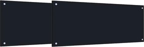 vidaXL Konyhai splashback 2 pcs Fekete 100 x 40 cm edzett üveg
