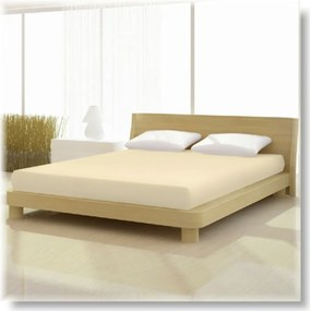 Pamut elasthan de luxe világos bézs színű gumis lepedő 90/100x200/220 cm-es matracra