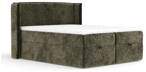 Sötétzöld ágyneműtartós boxspring ágy 160x200 cm Passion – Maison de Rêve