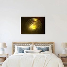 Sárga absztrakt spirál képe (üvegen) (70x50 cm)