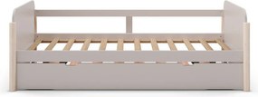 Krémszínű borovi fenyő gyerekágy kihúzható pótággyal 90x190 cm Enola – Marckeric