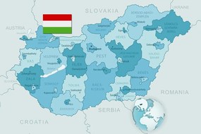 Kép elegáns kék Magyarország térkép