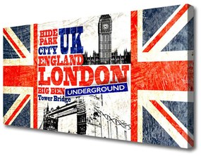 Vászonkép London Flag Art 140x70 cm
