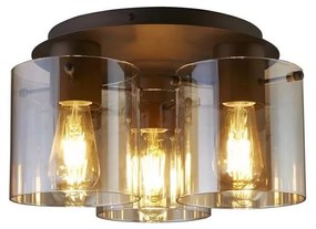 Searchlight 88911-3MO - SWEDEN mennyezeti lámpa 3xE27/60W/230V Ø39 cm barna/füst