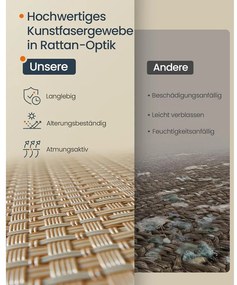 Szennyeskosár 2 rekesszel, 100 literes fedeles ruháskosár natúr bézs és matt fehér színben