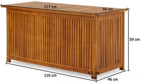 Casaria ACACIA fa tárolódoboz, 117x50x59cm, természetes barna