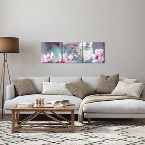 Kép - Pillangó a cseresznyefán (órával) (90x30 cm)