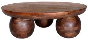 Barna mangófa kerek dohányzóasztal ø 100 cm Ailen – MOME