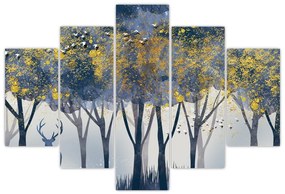 Kép egy szarvasról az erdőben (150x105 cm)