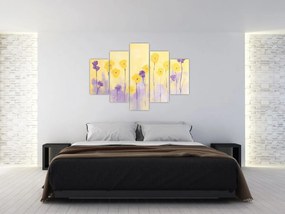 Kép - Lila és sárga virágok (150x105 cm)