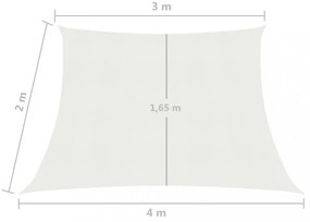 fehér HDPE napvitorla 160 g/m² 3/4 x 2