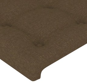 sötétbarna szövet LED-es fejtámla 163x16x118/128 cm