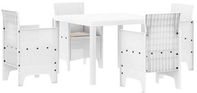 vidaXL Kert étkező szett 5 pcs Fehér Polipropilén