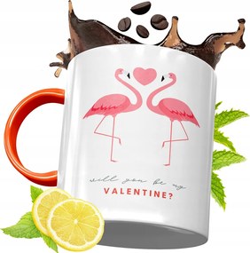 Narancssárga Bögre Valentin Napra Lányoknak, fényképes nyomattal