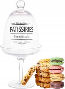 Üveg Tároló Edény Tetővel Süteményes Tál Cukorka Élelmiszer Bonboniere