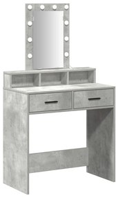 LED világításos sminktükör - Beton szürke 79x41x140 cm
