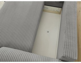 Sötétszürke kordbársony kinyitható sarokkanapé (bal oldali) Lucien – Bobochic Paris