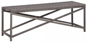 szürke polyrattan kerti pad 120 cm