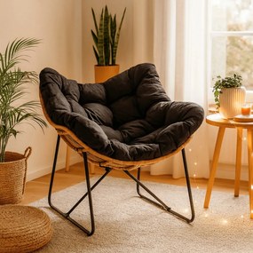 Pihenőfotel fekete színben FIN