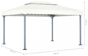 krémszínű alumíniumpavilon 400 x 300 cm