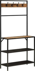 vidaXL tömör mangófa és vas ruhafogas 90 x 35 x 180 cm