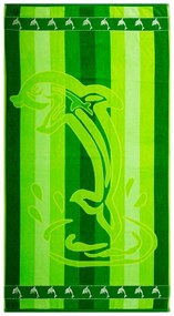 Delfin zöld strandtörölköző