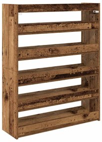 antik fa szerelt fa cipőtartó 80x25x100 cm