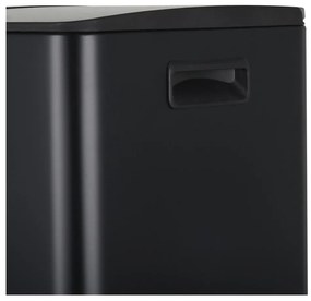 Matt fekete acél szelektív pedálos szemetes 2x30 l Aliya – Spirella