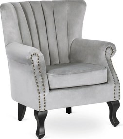 Fotel szürke bársony kárpittal – MALLO