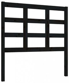 fekete tömör fenyőfa ágyfejtámla 95,5 x 4 x 100 cm