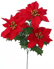 Művirág Poinsettia piros, 55 cm