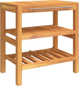 vidaXL tömör fa fürdőszobai pipereszekrény 2 polccal 74 x 45 x 75 cm