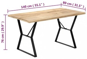 tömör mangófa étkezőasztal 140 x 80 x 76 cm