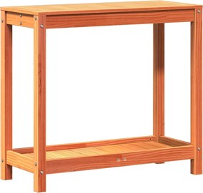vidaXL viaszbarna tömör fenyőfa ültetőasztal polccal 82,5 x 35 x 75 cm