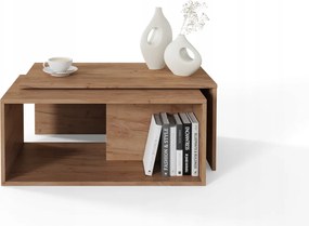 Dohányzóasztal 90x48x40 Összecsukható Pad szett 2 az 1-ben tölgy craft arany