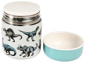 Kék-krémszínű ételtartó gyerek termosz 280 ml Prehistoric Land – Rex London