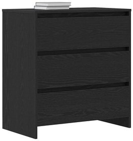 fekete tölgyszínű szerelt fa tálalószekrény 70x41x75 cm