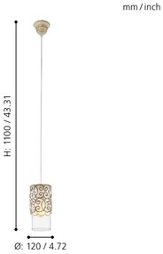 Eglo 49201 - Csillár VINTAGE 1xE27/60W/230V