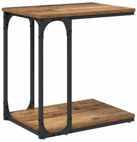 Oldal asztal polcokkal Régi fa 50 x 35 x 52 cm Faanyag