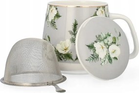 Befőző bögre 500 ml porcelán fedő virágszűrő