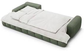 Zöld kinyitható-tárolóhelyes sarokkanapé (bal oldali-heverő résszel) Linz – Cosmopolitan Design